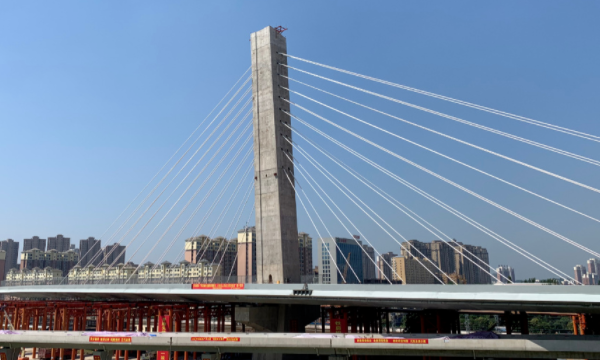 项目快讯|信阳跨京广铁路转体斜拉桥成功转体合龙!